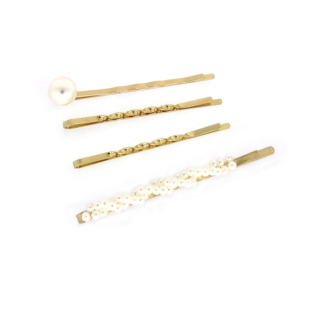 4 Pcs Fashionable City Pearl Hair Pins 